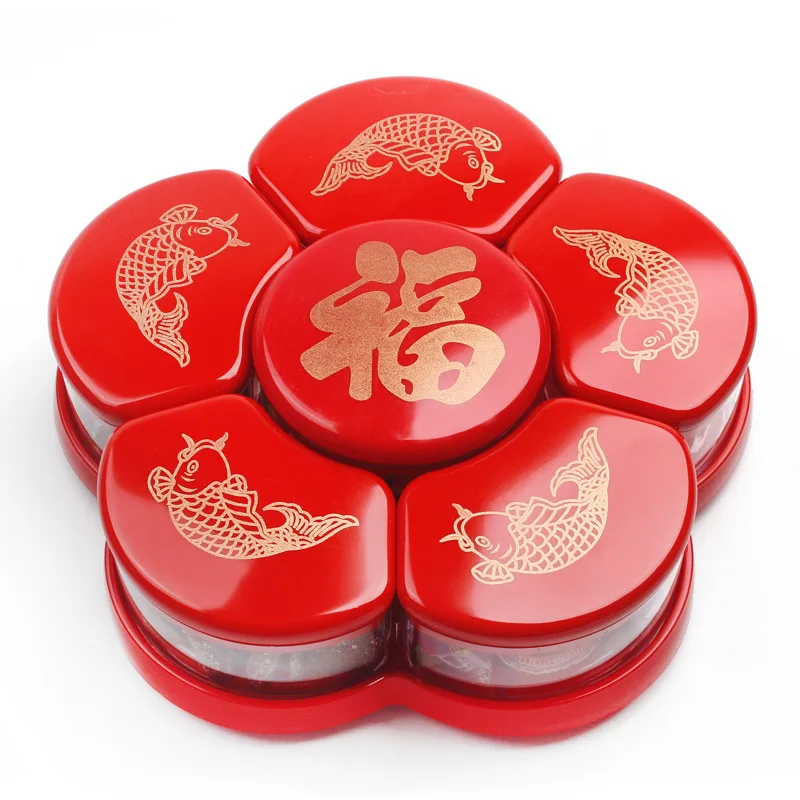 

Chinese New Year Dried Fruit Box Candy Box Household Nut Dried Fruit Tray Revolving Snacks Candy Tray