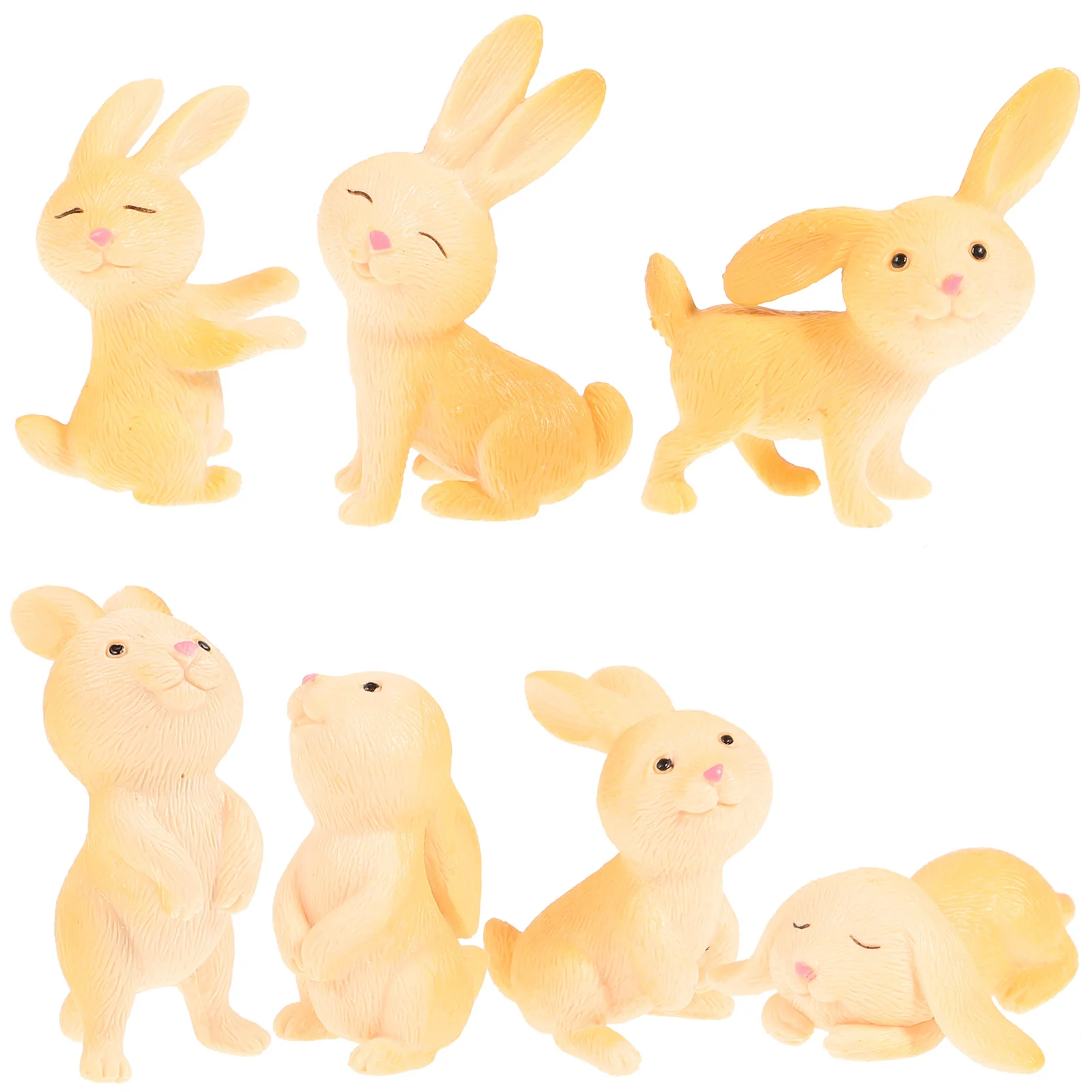 

7 Pcs Baby Child Wedding Decorations Rabbit Figurine Small Mini Desktop Ornament