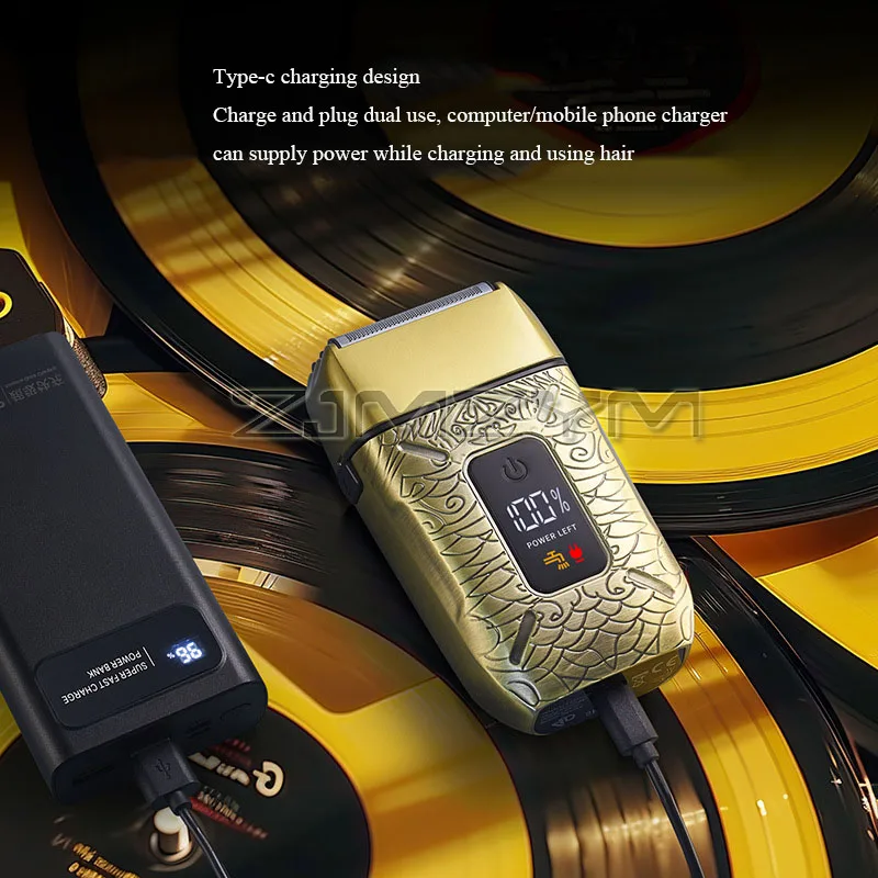 트리플 블레이드 전기 면도기, 전문 금속 헤어 클리퍼, 헤어 트리머, 전기 면도기 세트, USB 충전식 디지털 면도기