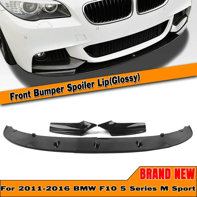 For BMW F10 5 Series 535i 528i M Sport 2011-2016 High Quality ABS Front  Bumper Lip Spoiler Glossy Black Or Carbon Fiber Look