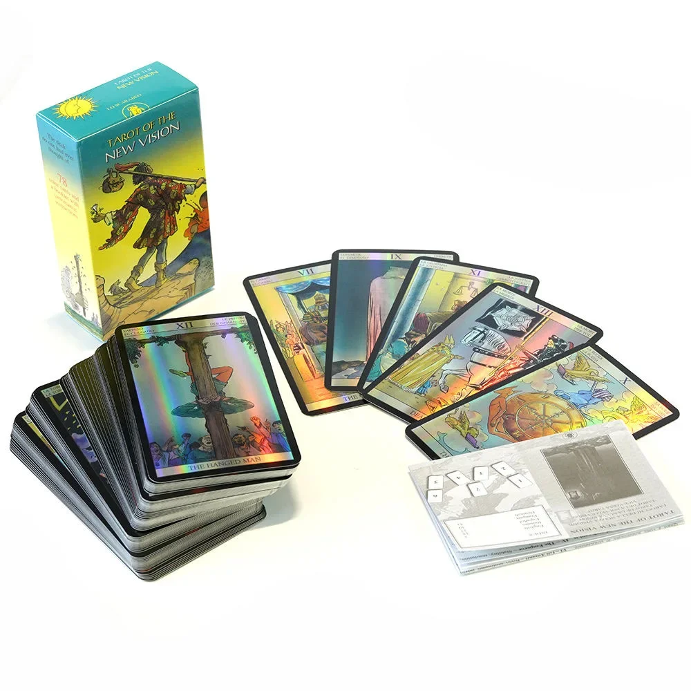 10.3*6cm Tarot of New Vision Deck Laser Edition with Guidebook for Beginners edición láser con guía para principiantes 6
