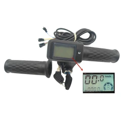 Electric Bike & Scooter LCD Display Throttle with Speed, Mileage, and Battery Indicator (24V - 72V throttle)