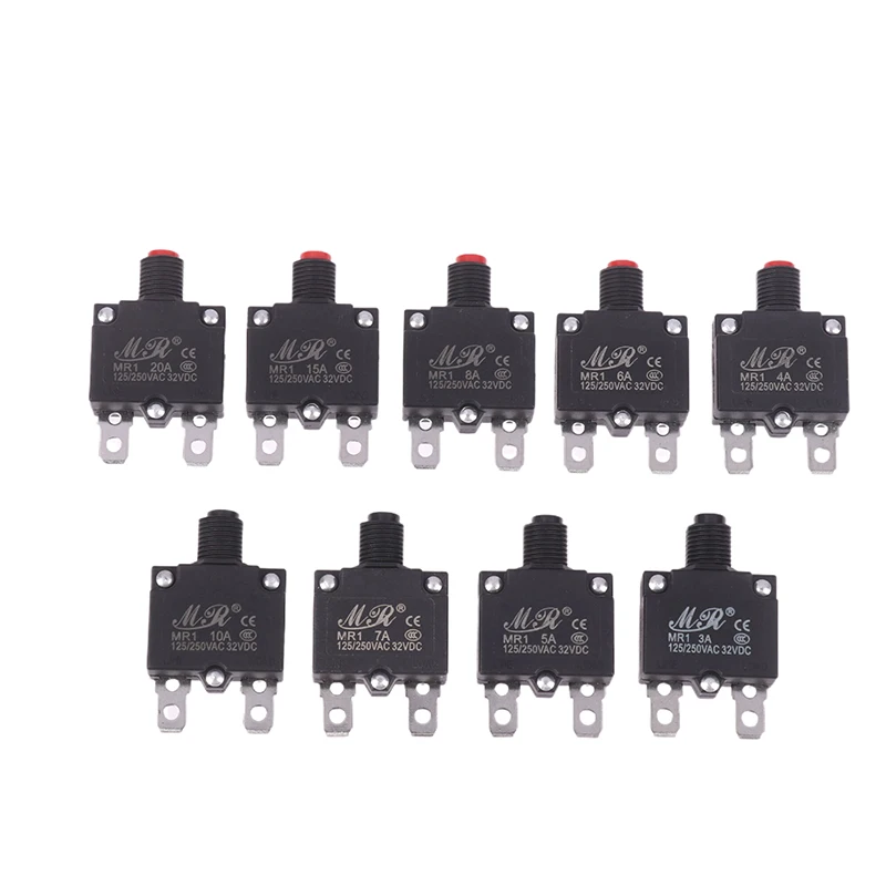 Description Picture 6 of itemElectronic Accessories Thermal Switch Circuit Breaker Current Overload Protector Switch Fuse 3A 4A 5A 6A 7A 8A 10A 15A 20A