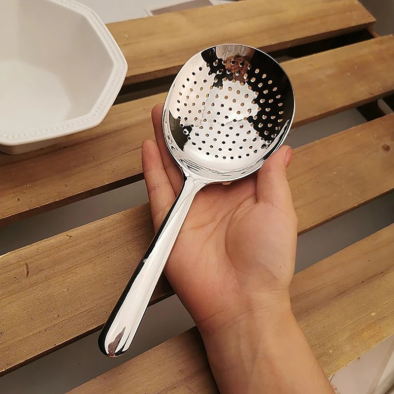 Description Picture 4 of itemStainless Steel Ladles For Serving Soup Rice Serving Spoon Drain Hole Heat Insulated Handle Kitchen Utensils For Daily Use