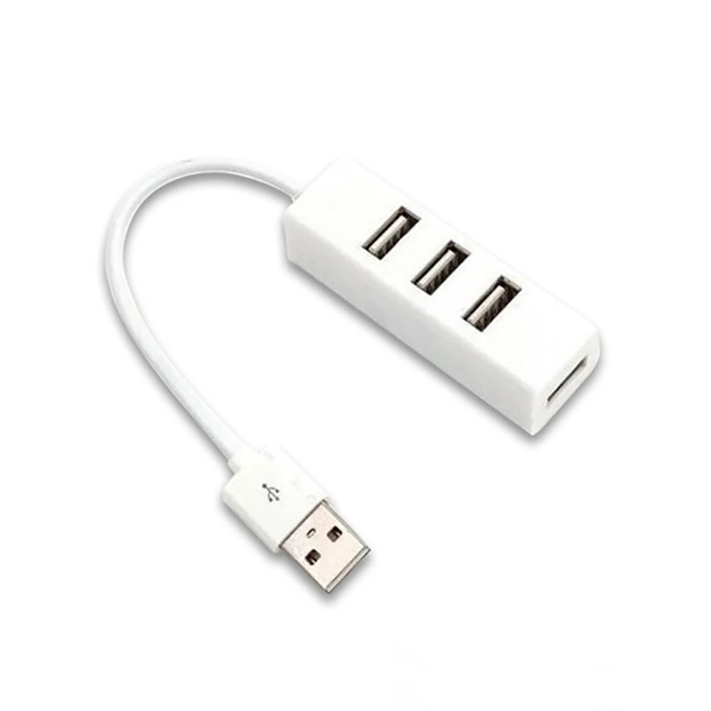 4-Port USB 2.0 Hub Splitter with Power Adapter - Compact Multi-Device Expander