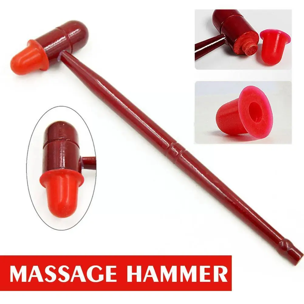 

Wooden Massage Hammer Long Handle Massage Hammer Knock Back Rubber Relax Hammer Muscle Hammer Stick J2B9