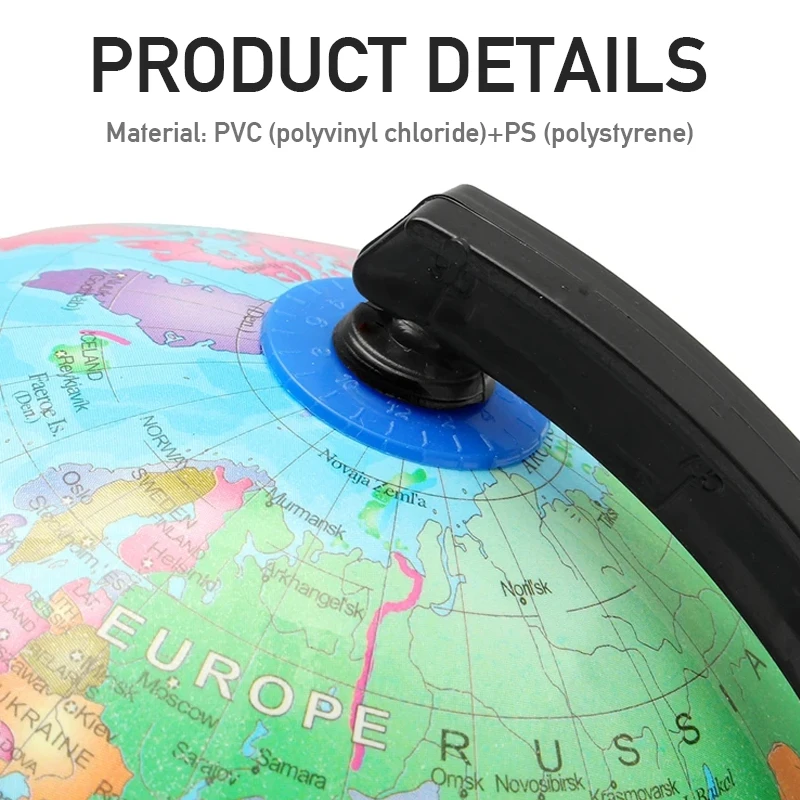 World Earth Globe Map Geography Educational Toy With Stand Office Ideal Miniatures Elementary Education Gadgets Earth Globe rotating globe