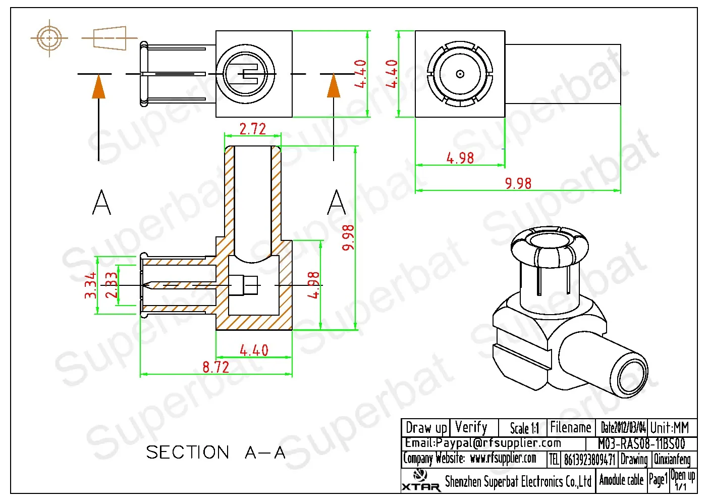 MCX Crimp Male Right Angle RF Coaxial Connectors for LMR100 RG174 RG316