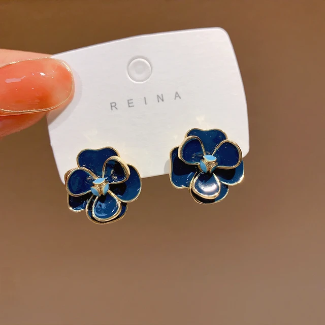 2022 New Arrival Trendy Camellia Flower Stud Earrings For Women