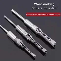 4pcs Square Hole Drill Bit Auger Bit Steel Mortising Chisel Drilling Craving Woodworking Tools Core Twist Drill Bit