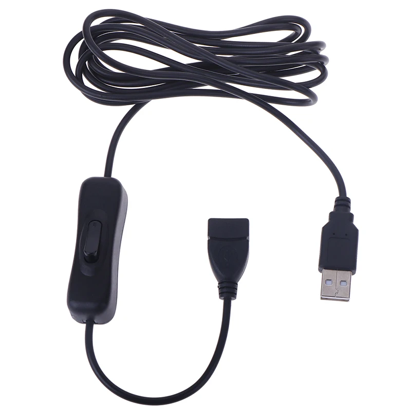 USB 케이블 수-암 스위치 온 오프 케이블 토글 LED 램프 전력선, 1 개, 2m