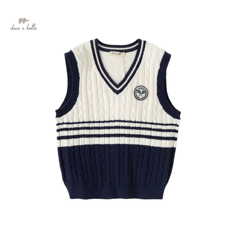 Dave Bella Children's Sweater Vest Clothes Tank Top New Spring Boy's Fashion Casual Gentleman Cool Academic-Style DK1248337