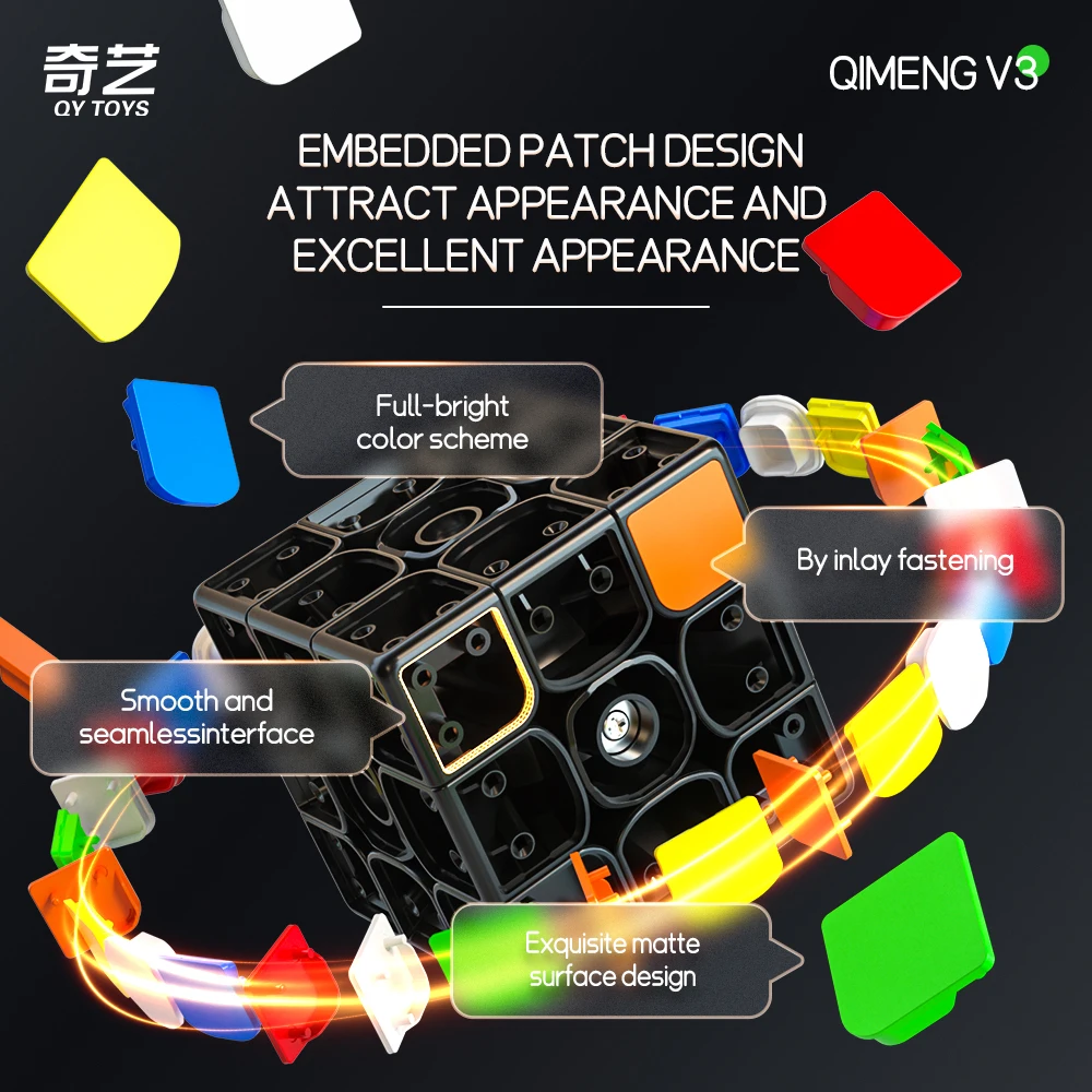 QiYi QiMeng V3  3x3 Tiled big magic  speed cube mofangge qimeng plus Professional Antistress Puzzle Toys 3