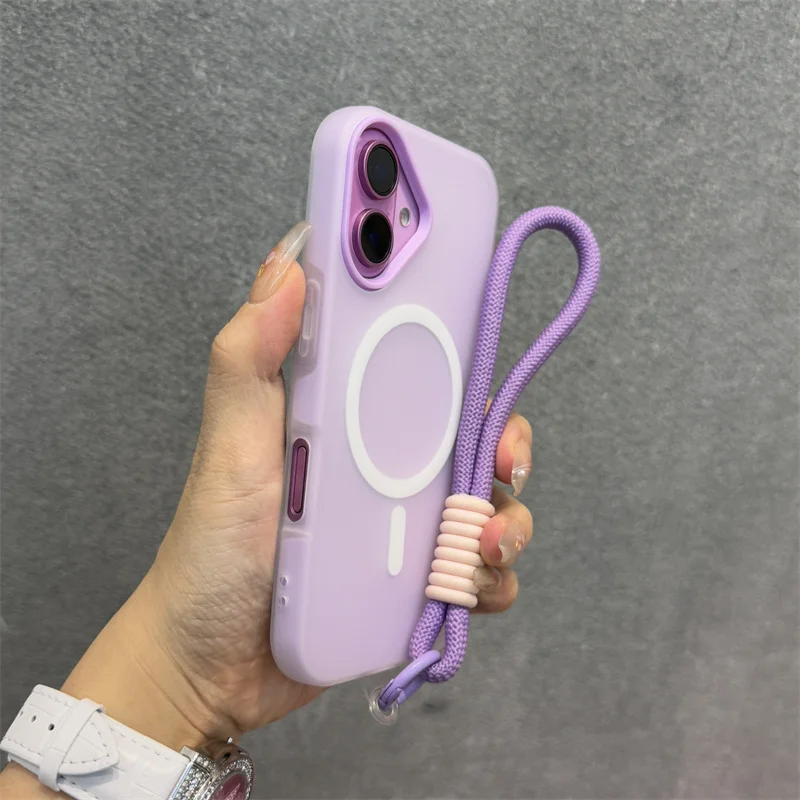 Premium Magnetic Lanyard Case with Wireless Charging - Clear Matte Soft Cover