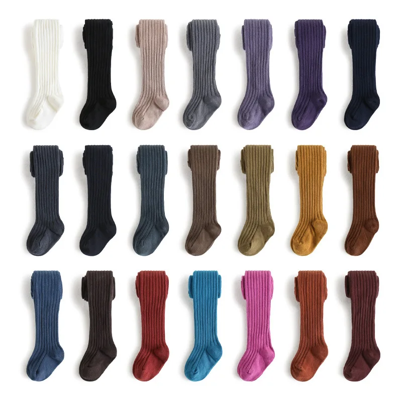 Collants couleur Macaron pour enfants, en coton tricoté, à la mode, pour bébés filles, bas pour enfants en bas âge, pantalons décontractés