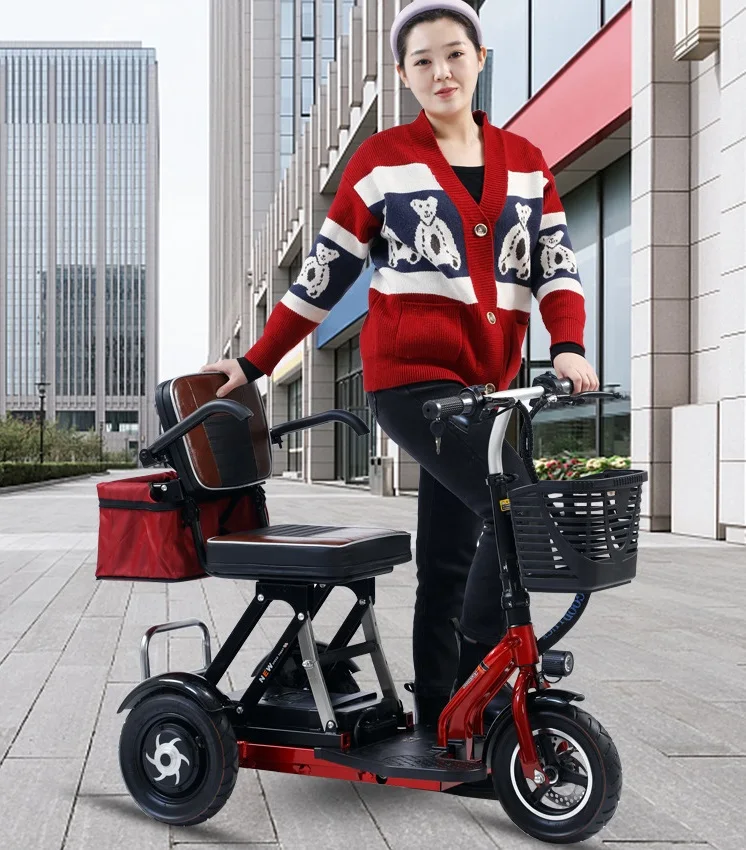 dual double motor cheap elderly enclosed foldable mobility electric tricycles three wheel scooters 3 wheel bike for disabled
