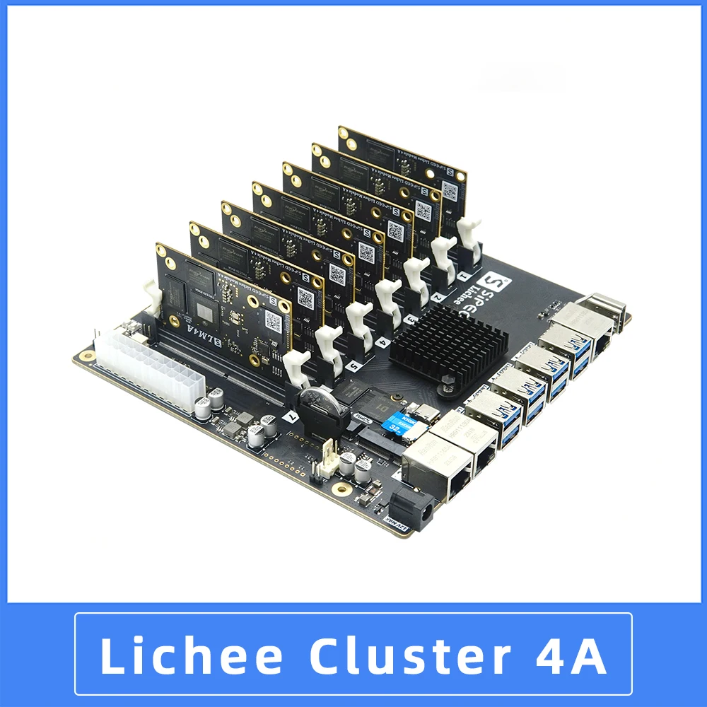 Sipeed Lichee Cluster  Linux Ŭ ǻ, minilTX , 100Gb ̴ Ŀ, BMC, 4A RISC-V, TH1520