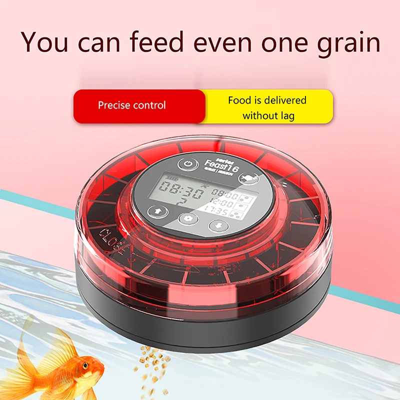 

Automatic Fish Feeder For Aquarium Automatic Food Dispenser With Timer Rechargeable Timer Feeder With LCD Display
