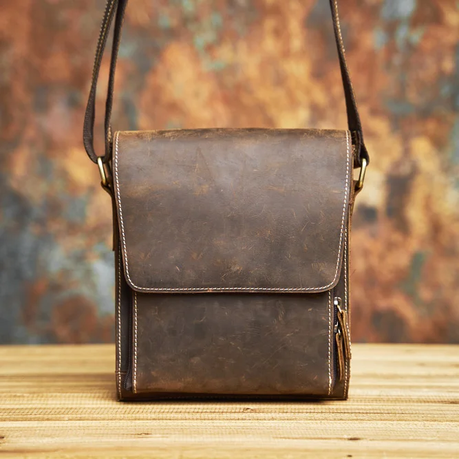 Nasva Herren Leder Umhängetasche Vintage Umhängetasche Mode kleine Umhängetasche für iPad 12,9 – Detail 9