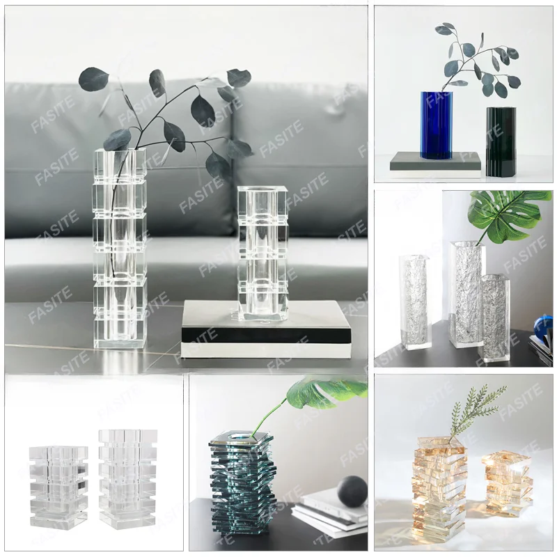 

Simple and modern crystal rectangular flower decoration for hotel clubs, sales offices, model rooms, entrance exhibition