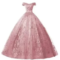 Quinceanera Dresses Wedding Dress Royal Ball Gown Boat Neck Embroidery Customized 1