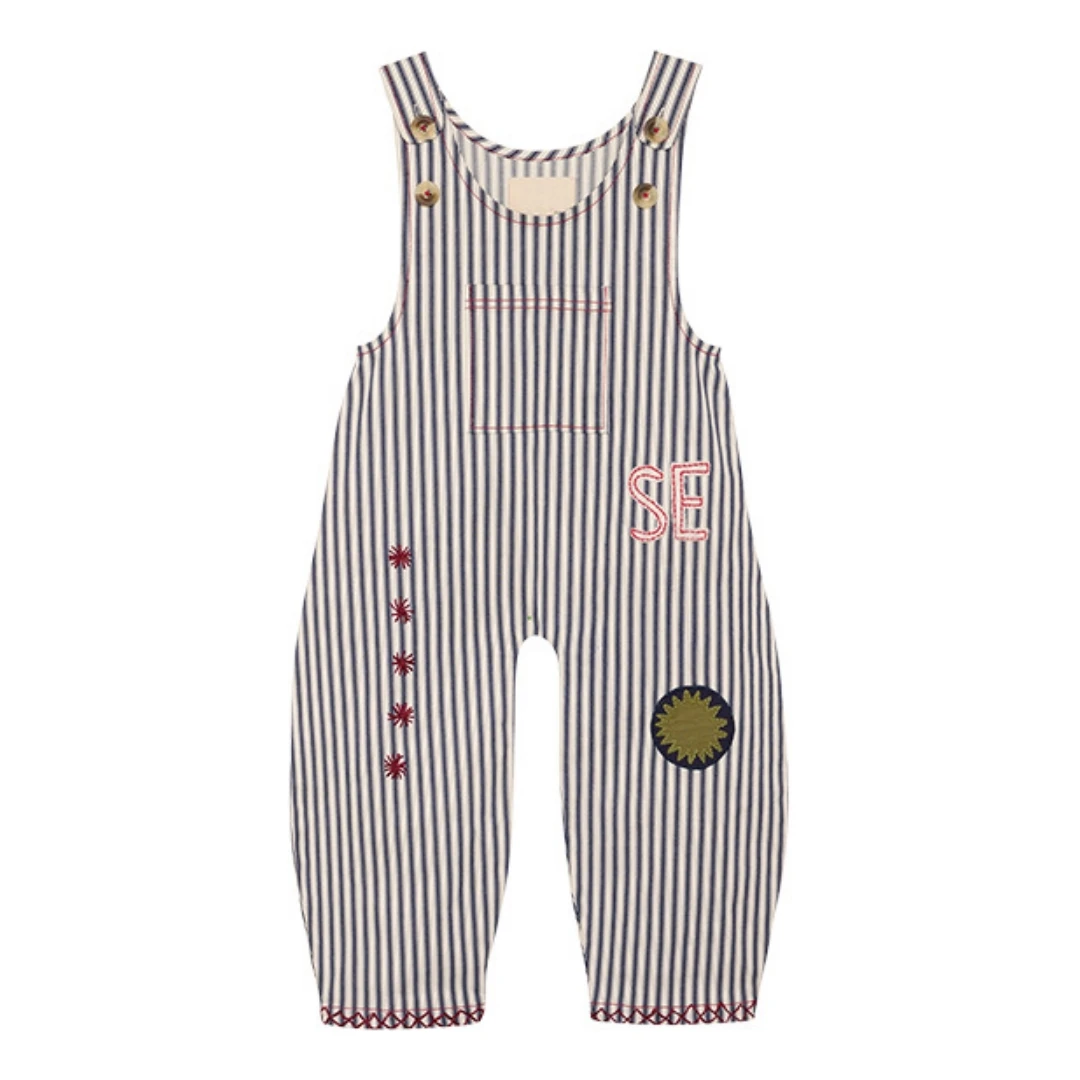 아동 여름 티셔츠와 바지 세트 신상 2026 SS  여아 남아 봄 스트라이프 자켓 오버올 아동복 여아 드레스