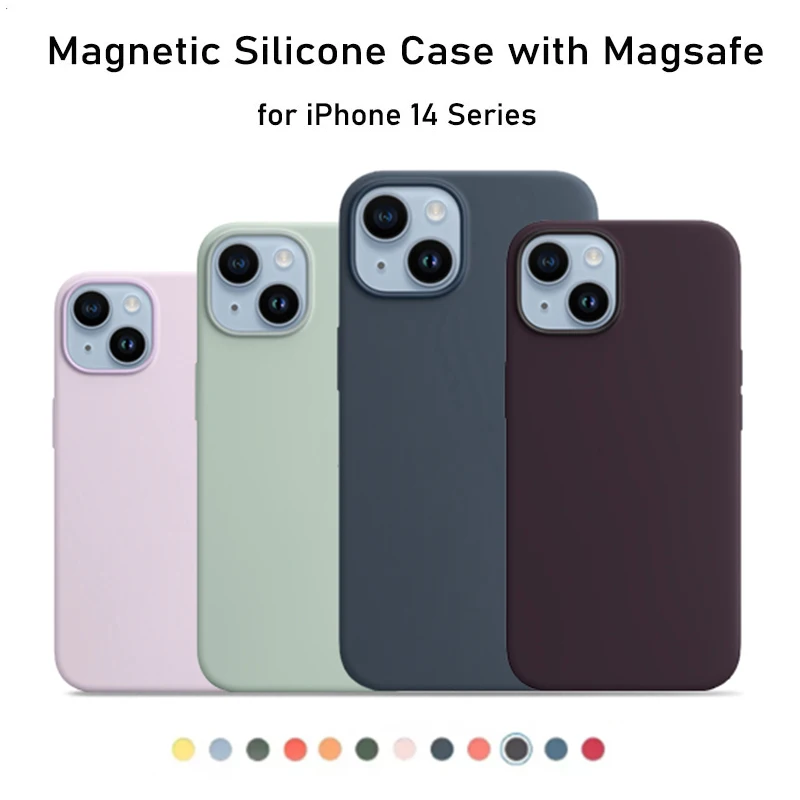 Custodia Magnetica In Silicone Liquido Originale Apple Magsafe Per Iphone 14 Pro Max Custodia Per Iphone 14 Plus 14Pro Cover Di Ricarica Wireless