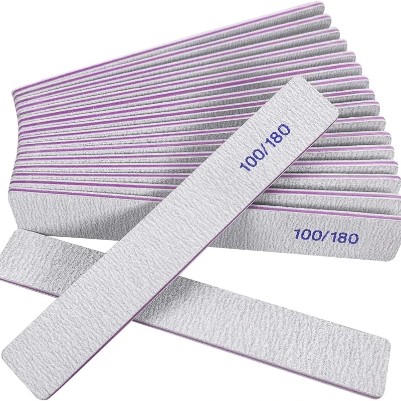 네일 파일 10/25개입 100/180 그릿 에머리 보드 네일 파일 (천연 손톱용) 아크릴 손톱용 양면 에머리 보드 (리마스 파라)