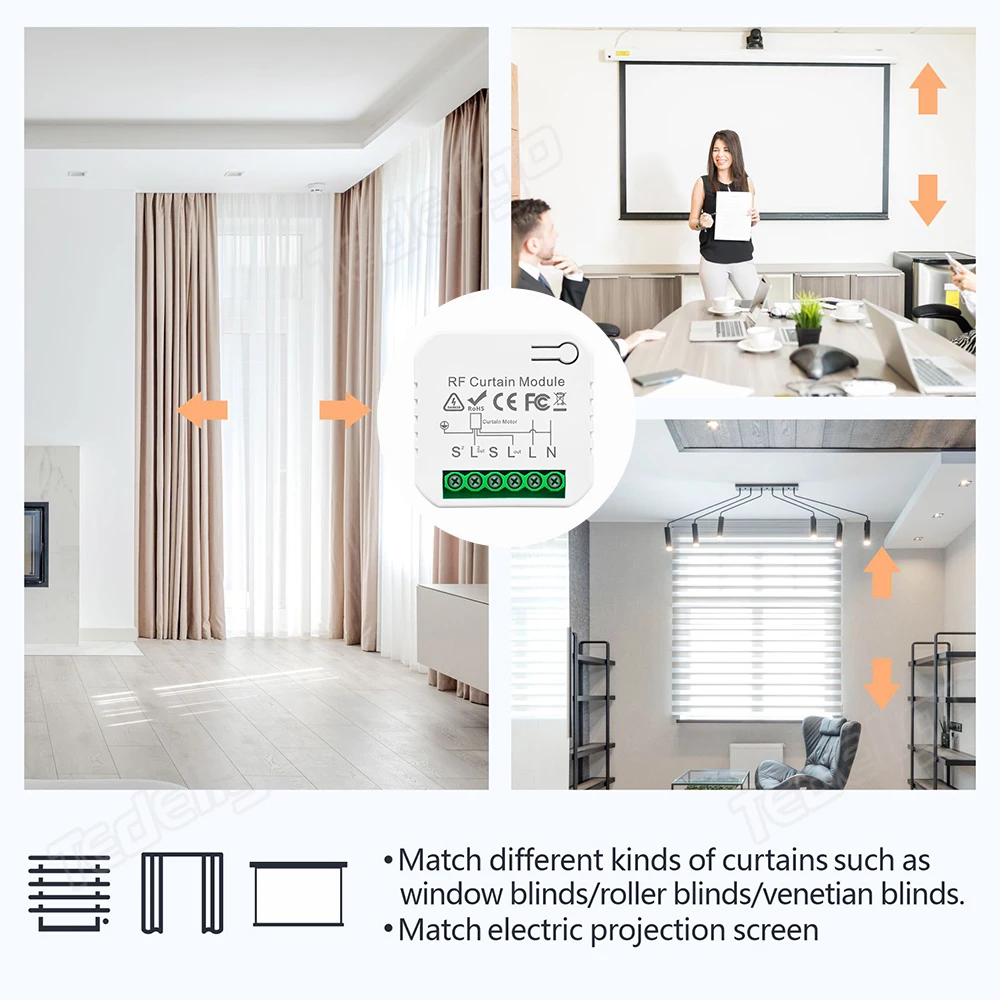 de retransmissor ac 220v 10a rf para cortinas motores persianas 05