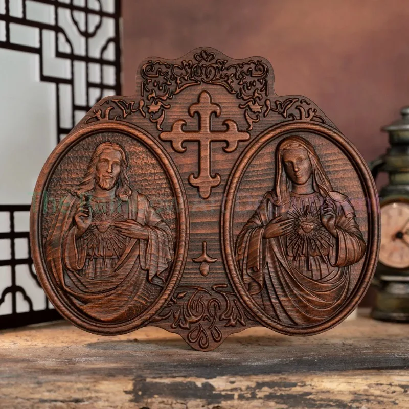 Sacred Heart of Jesus and Heart of Mary Jesus Christ Wall Decor, Religious Saint Statue, Complete Catholic Christmas Gift