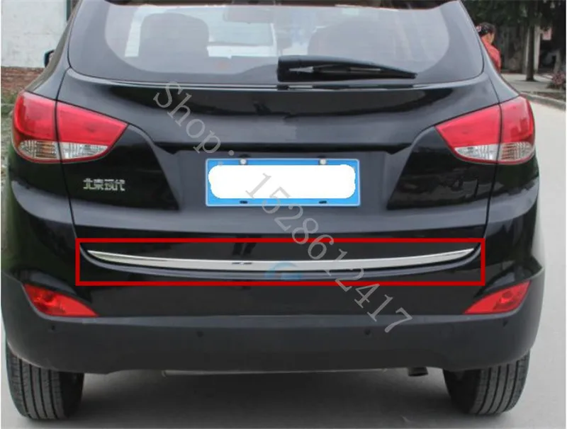 

For Hyundai ix352010 2011 2012 2013~2016 Rear of car Door Sticker Stainless Steel Tail door trim Car Accessories