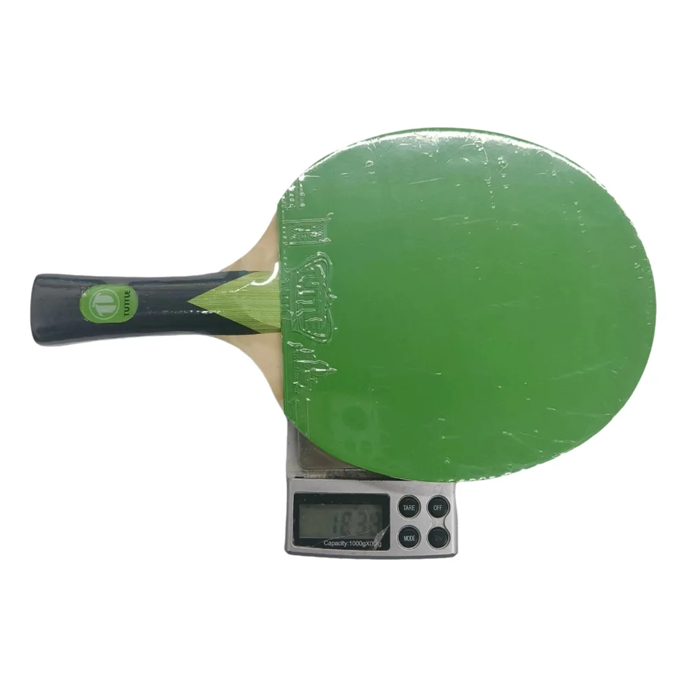 Hotsale farbiger Tischtennisschläger, Ping-Pong-Paddel mit kleinem Griff und blau/grün/rosa Gummiplatte für das Training von Kindern – Detail 6
