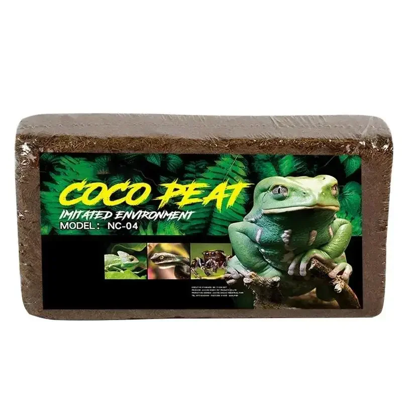 600g Reptile Coconut Soil Natural Coconut Fiber Substrate Lizard Tortoise Reptile Bedding Soil Terrarium Bottom Supplies reptile bedding material,coco coir brick