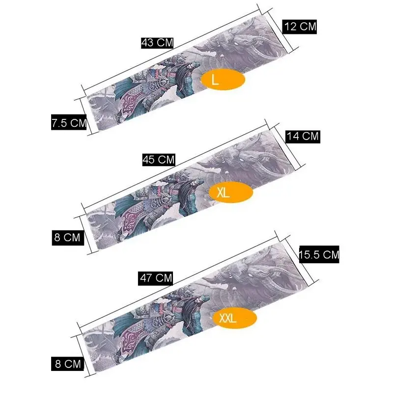 Unisex UV Protection Cooling Tattoo Design Cycling Arm Sleeves