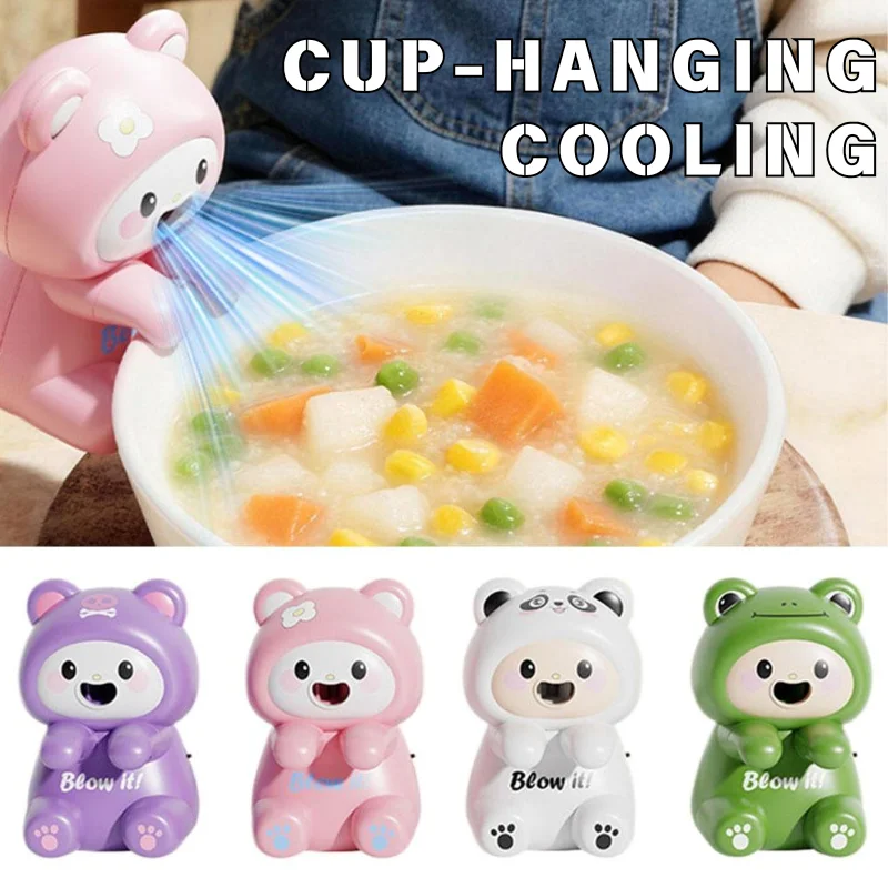 Cartoon Animal-Themed Mini Electric Cooling Fan for Safe and Quiet Baby Feeding