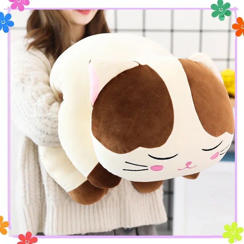 Peluche De Gato Kawaii | Almohada Corporal Suave Y Decorativa Para Niños Y Adultos
