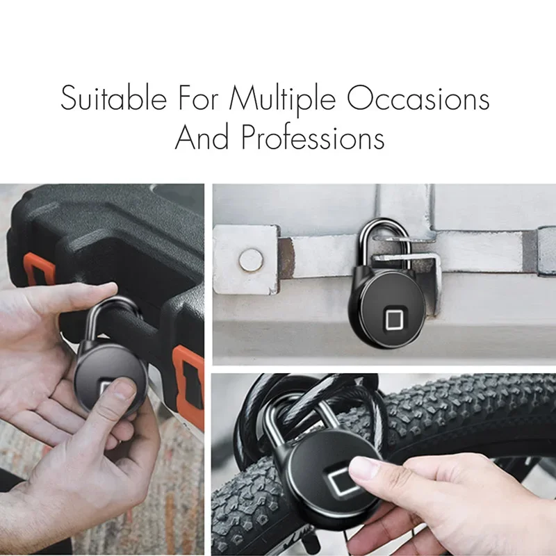 Xiaomi Fingerprint Lock Bluetooth Padlock IP65 Waterproof Keyless USB Rechargeable House Luggage Security Door Locks Smart Home 6