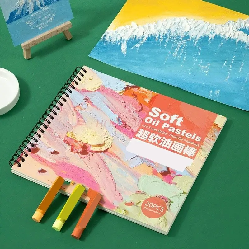 1개 유화 스틱 전용 책, 사각형 코일 책, 크레용 빈 책, 그림 종이, 색연필 스케치