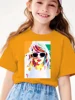 Colorful Figure Graphic Print Cotton T-shirt,  Casual Creative Trendy  Short Sleeve Crew Neck Top For Summer 5