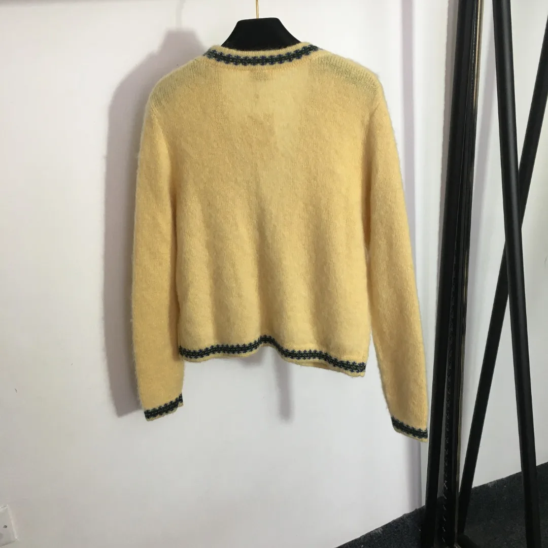 

Women Sweater High Quality Genuine Mohair Sweater Long Sleeve Single-breasted Tops Knitwear Fashion Ladies Autumn Ladies Jumpers