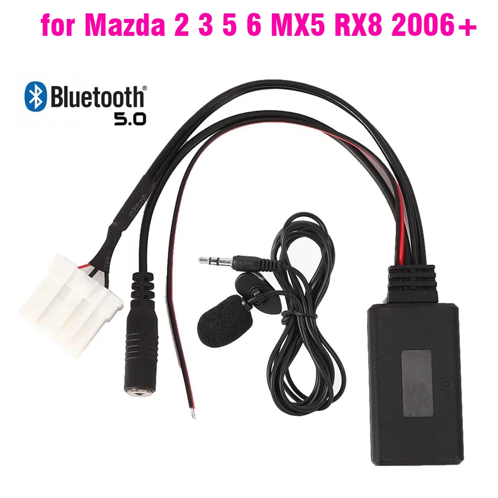 

Car bluetooth AUX Adapter Wireless Radio Stereo Microphone For for Mazda 2 3 5 6 MX5 RX8 CX7 2006 2007+ Audio