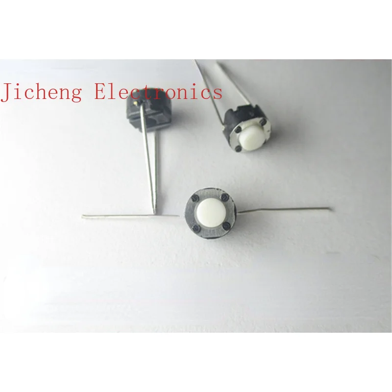 

10PCSImported Japan 6*6*4.3 Straight 2 Feet Round Key Small Switch White Touch 50W Life
