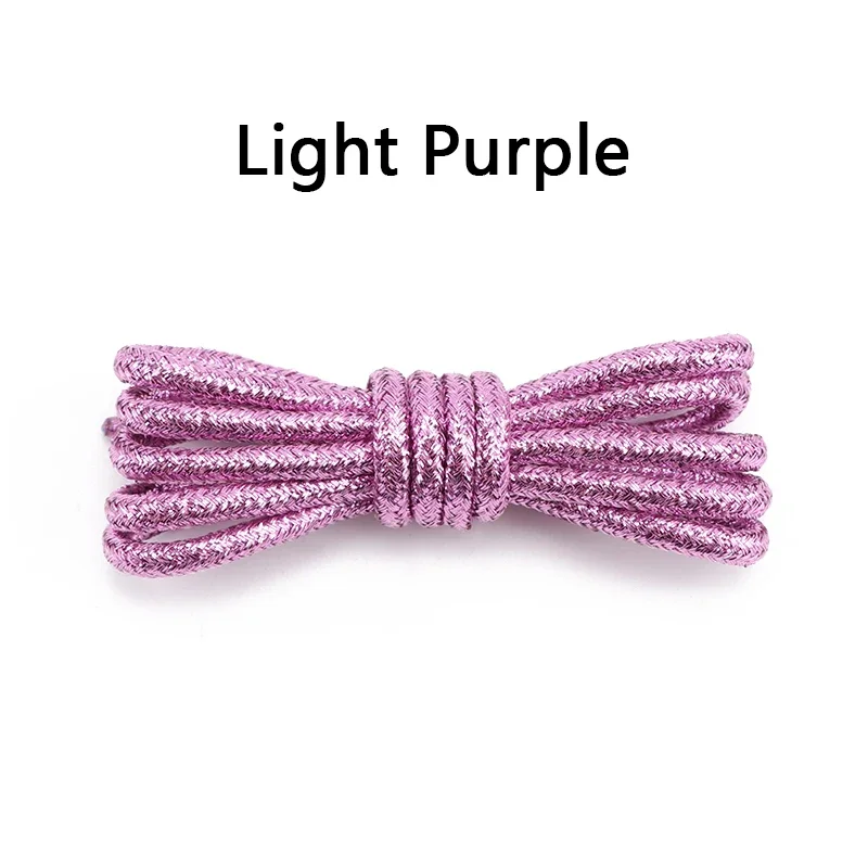 Vibrant Glitter Round Shoelaces for Trendy Sneakers and Leather Shoes