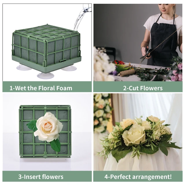 4 Pcs Floral Foam Cage Flower Holder With Floral Foam For Flowers Starlight  -cdsx