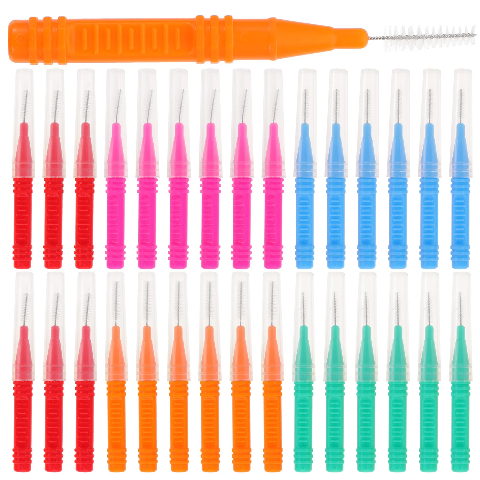 

100 Pcs Interdental Brush Tartar Tooth Cleaning Brushes Floss Plaque Removal for Teeth Plastic