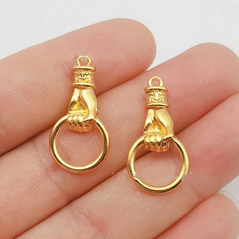 10 Teile/los Legierung Grip Hoops Hand Charms Stecker Armband Ohrringe Halskette DIY Schmuck Machen Hand Anhänger Schmuck Zubehör – Detail 4