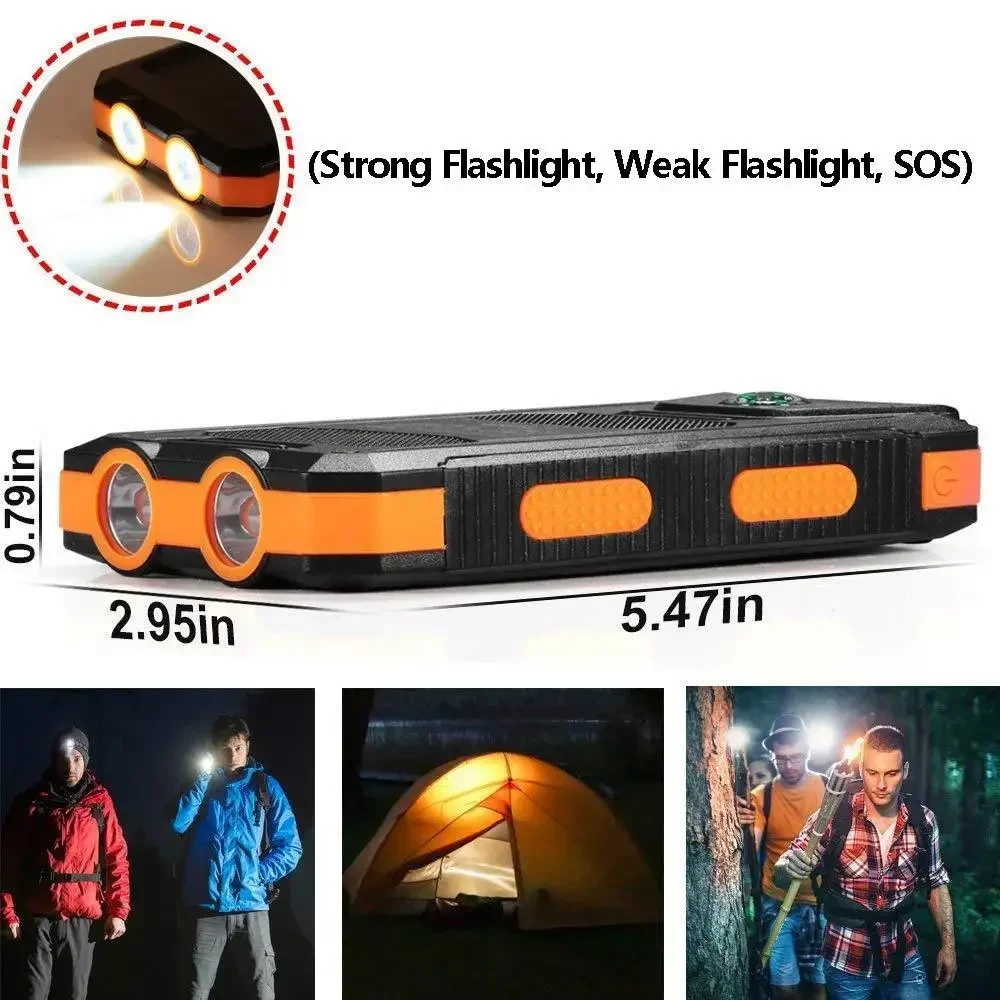 Solar Power Bank 200000mAh Batteria portatile a luce LED Caricatore USB esterno PowerBank impermeabile da viaggio per IPhone Xiaomi Samsung - Image 5