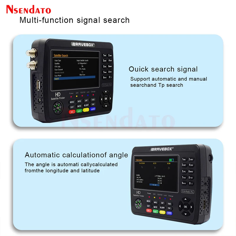 V10 Finder Pro Combo 4.3''LCD Display Digital Satellite TV Signal Finder Meter DVB-S2X/S2/T2 H.265 HEVC Sat Finder For USB WIFI