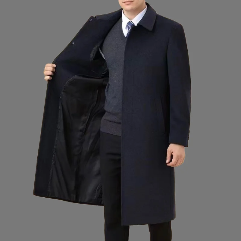 

Новое высококачественное модное красивое повседневное шерстяное пальто для пожилых мужчин длинный костюм для отца деловое осенне-зимнее пальто Топ
