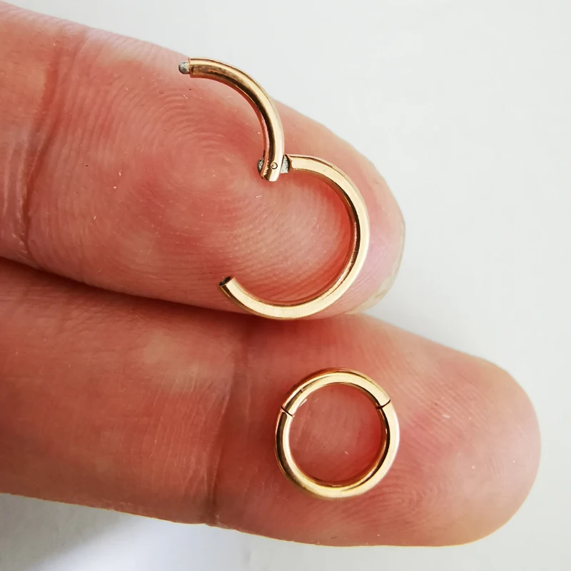 Nose Rings Piercing Jewelry 1Piece Surgical Steel Tornito Nose Clicker 16G18G Septum Piercing Clicker Ear Cartilage Pircing Earring Helix Septum Cliker Ring